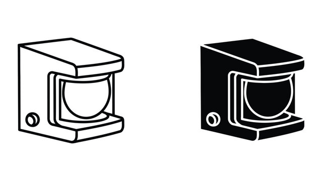 Isometric coffee maker machine illustration