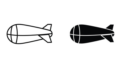 Simple airship and blimp vector illustration comparison © Jahidul