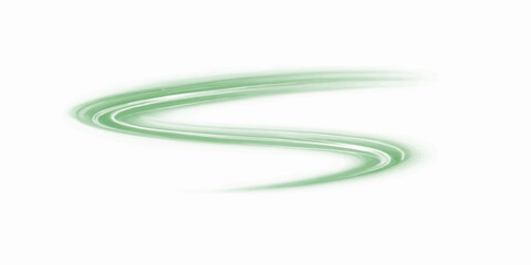 Naklejka premium Green swirling brush stroke vector illustration on white background for design