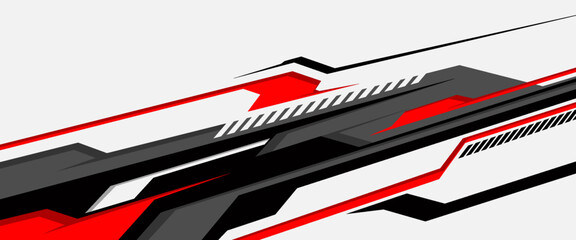 Car decal wrap design vector. Graphic abstract stripe racing background kit designs for wrap vehicle, race car, nascar car, rally, adventure and livery © Musdalifah
