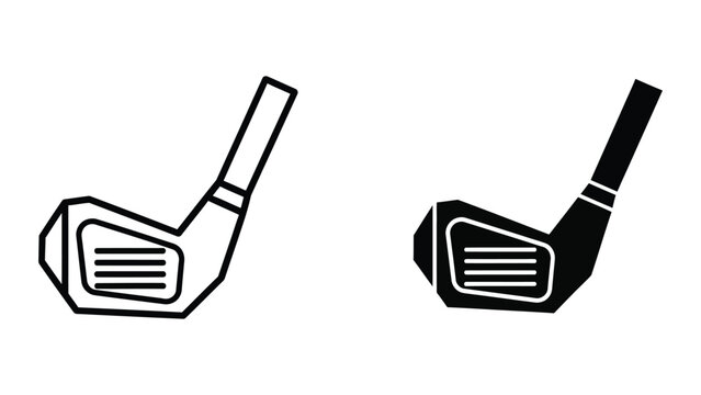 Black and white golf club icons side by side