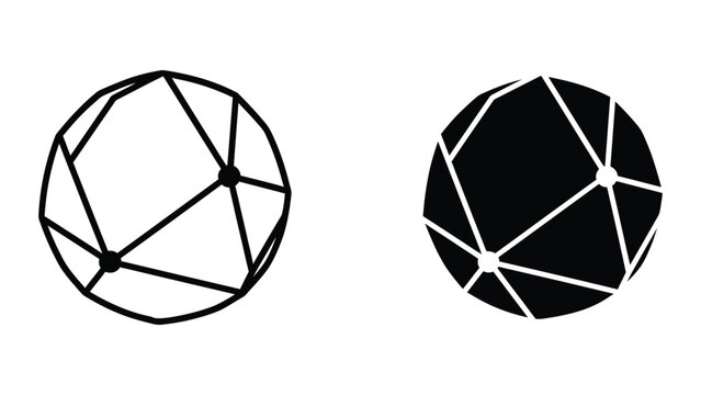 Geometric circle divided into triangular sections with black and white contrast