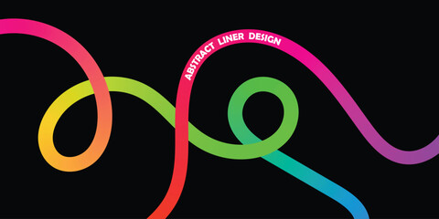 Vibrant abstract color lines design with gradient swirls © Junayad