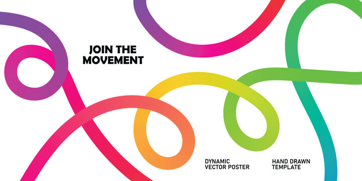Dynamic abstract color lines modern art vector graphic for marketing and design projects