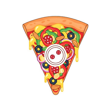 A single slice of delicious pizza with colorful toppings and cheese