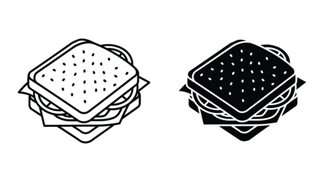 Flat packed sandwich stack illustration