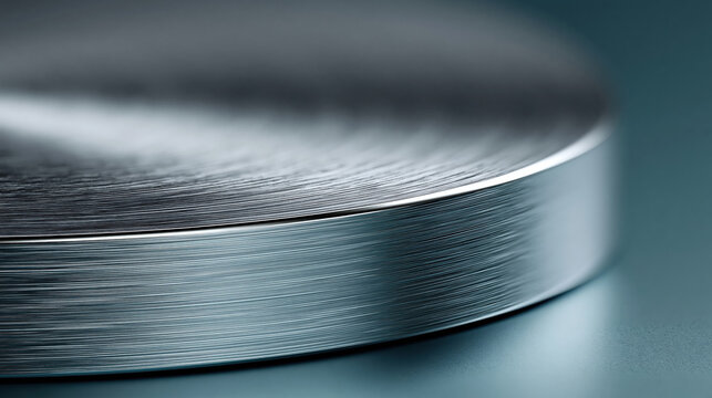 Luxury macro shot of a gently curved brushed aluminum edge with satin finish. Clean linear brushing pattern and soft highlight roll-off on the radius. Premium metallic texture detail