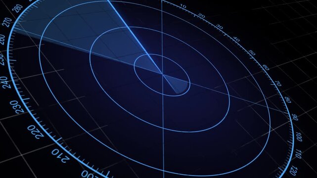 Animated a radar screen. Minimalistic radar screen with scanning. radar screen on grid background animation