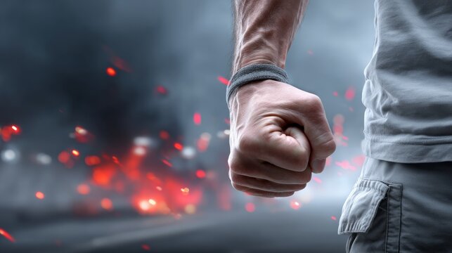 Anger ignites as tension builds in a chaotic urban scene