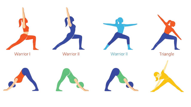 This metadata is tailored to capture the high-demand "wellness" and "mindfulness" market on Adobe Stock, focusing on specific pose names and versatile design terms.