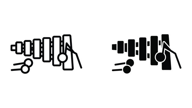 Black and white marimba xylophone musical instruments comparison