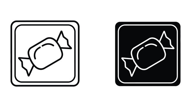 Minimalist candy or lollipop icon with wrapper