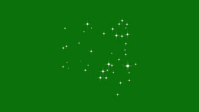 glitter sparkle shine stars trail burst, white glitter sparkle stars twinkle burst, magic glitter sparkle trail, Particle magic tail sparkling glitter star dust trail loop animation on green sc
