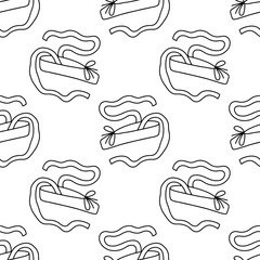 Seamless Pattern with Ballet Pointe Shoes and Ribbons. Minimalist seamless vector pattern with ballet pointe shoes and flowing ribbons. © Александра Кириченко