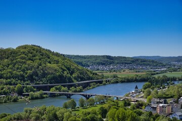 Fototapeta premium Fahrradtour an der Mosel bei Schweich