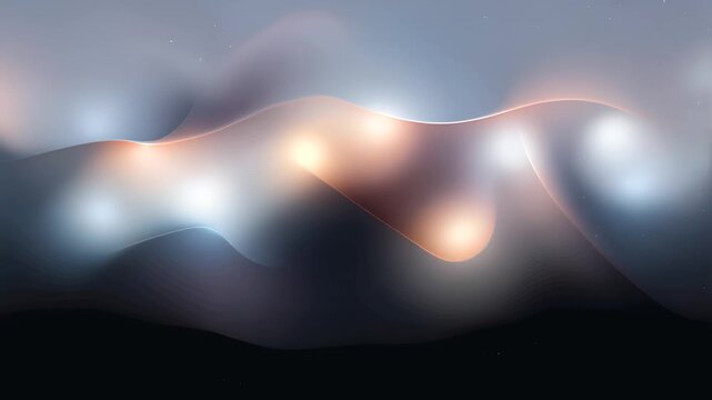 Dreamy gradient light wave floating with subtle stars, ethereal abstract motion background, seamless loop　かすかな星と共に浮かぶ夢幻的なグラデーション光の波、エーテル的な抽象モーション背景、シームレスループ　4K動画