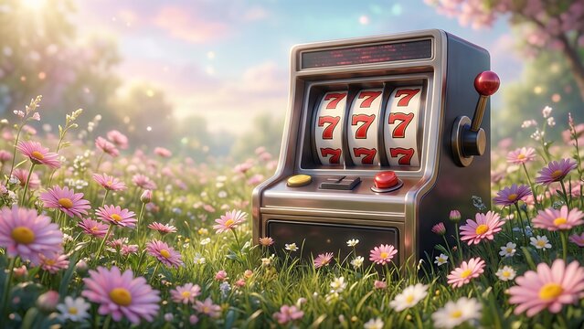 3d slot machine with 777 in casino vibes
