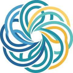 Obraz premium Abstract circular shapes flow together in a colorful and dynamic pattern.