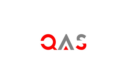 QAS Initial Letter Logo - Red & Grey Professional Branding for Quality Audit & Security Systems