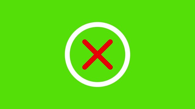 Selection mark incorrect animation isolated on transparent 4k alpha png layer