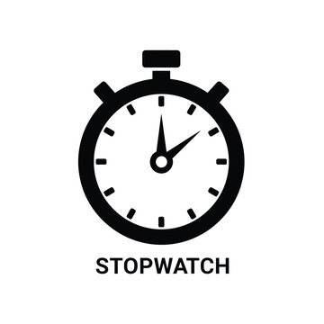 black stopwatch icon on a white background a simple timekeeping device illustration high quality professional detailed modern elegant stylish clean