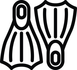 Flipper outline icon ready for exhilarating underwater exploration recreational swimming and professional diving adventures. This visual embodies marine journey © ibrahim nuruz