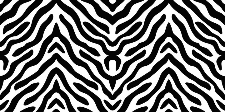 Zebra stripe pattern a seamless black and white design