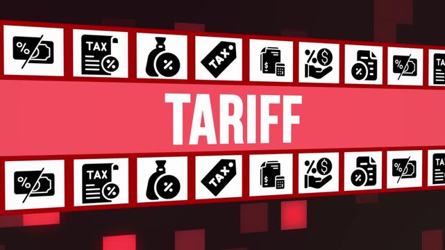 Tariff 3D Concept With Icons And Digital Background