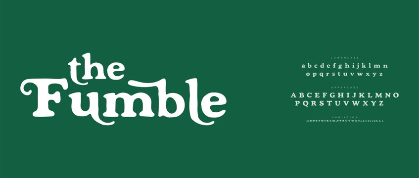 Elegant serif font display with alphabet chart