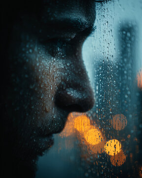 Vertical of urban loneliness emotional concept