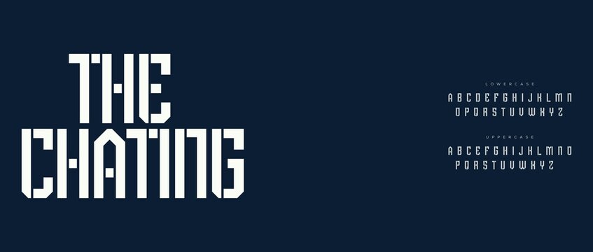Bold retro chating text with geometric font style