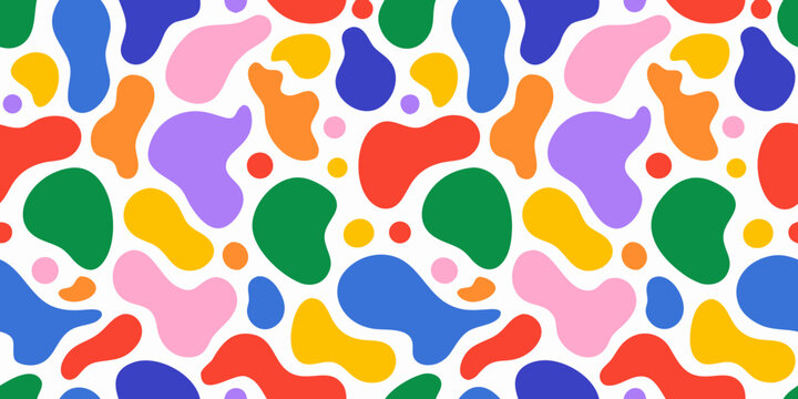 colorful abstract blob pattern on white background