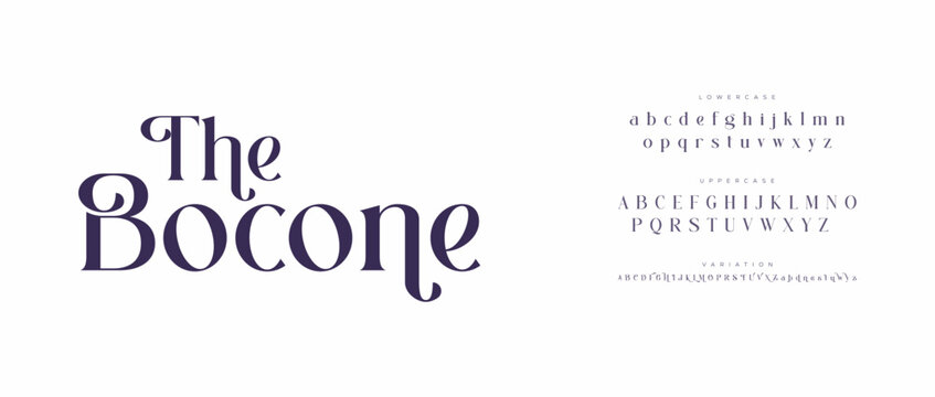 Elegant bocone display font text example