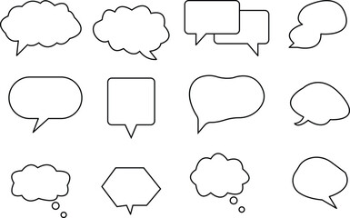 Fototapeta premium Collection of various comic book style speech bubbles and thought clouds