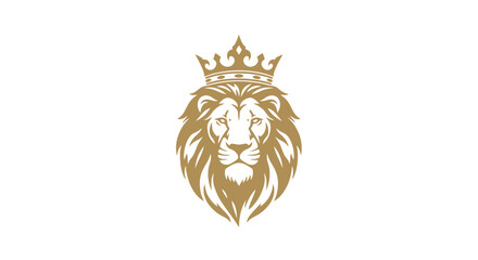 Golden lion head with crown logo. © jongaNU