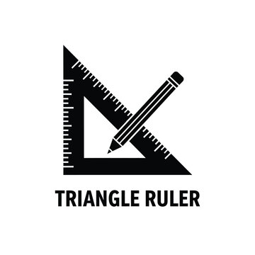 black triangle ruler and pencil illustration on a white background drafting tools for architecture and engineering high quality professional detailed