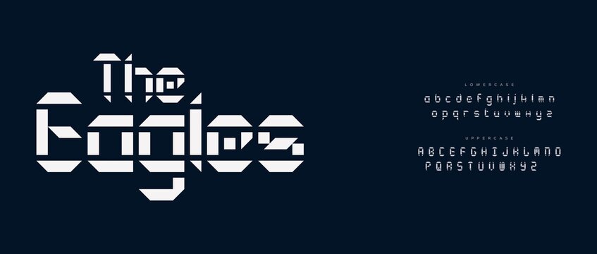 Geometric retro style eagles font text design