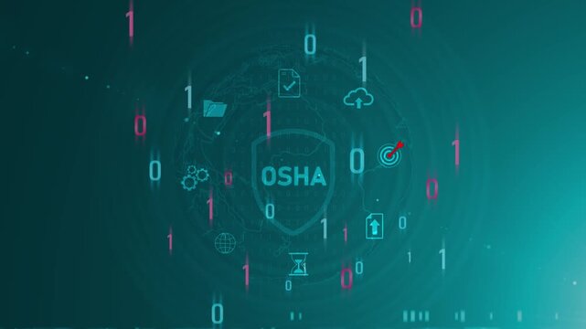 OSHA - Occupational Safety and Health Administration banner web icon for business and organization. optical lager light background