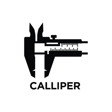 Black caliper silhouette on a white background a precision measuring tool for engineering and scientific applications high quality professional detailed