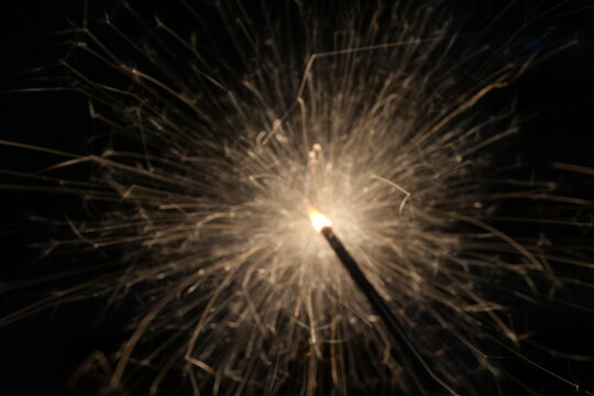 Sparkler Burning Brightly In The Dark
