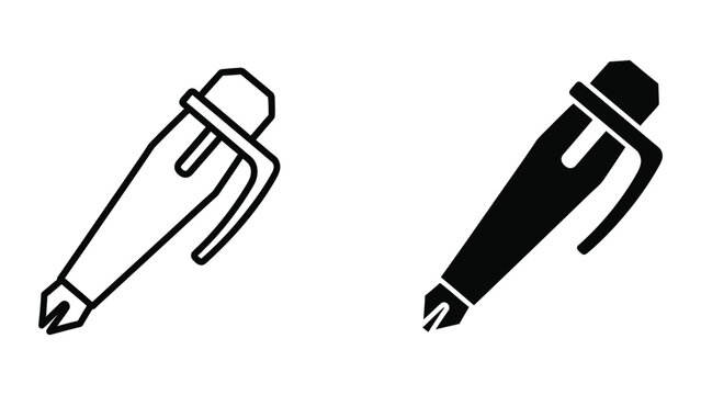 Black and white pencil and eraser icon set