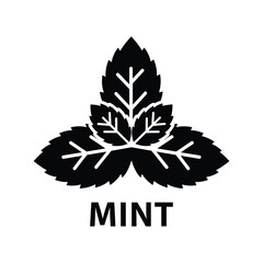mint leaf silhouette with detailed vein structure against a clean white background high quality professional modern elegant stylish crisp vibrant © Mahir