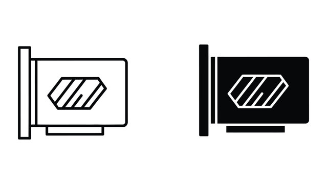 Computer monitor showing diamond-shaped loading icon with different screen states