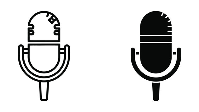 Black and white microphone icons side by side