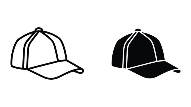 Black and white baseball caps comparison illustration