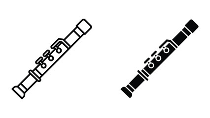 Black and white clarinet and bass clarinet vector illustration © MSTMURSHIDA