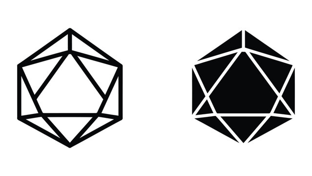 Black and white geometric star polygon vector illustration