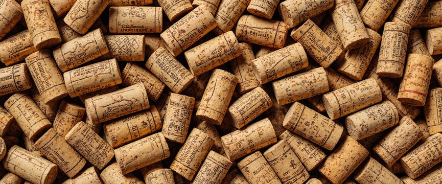 Many corks from wine bottles