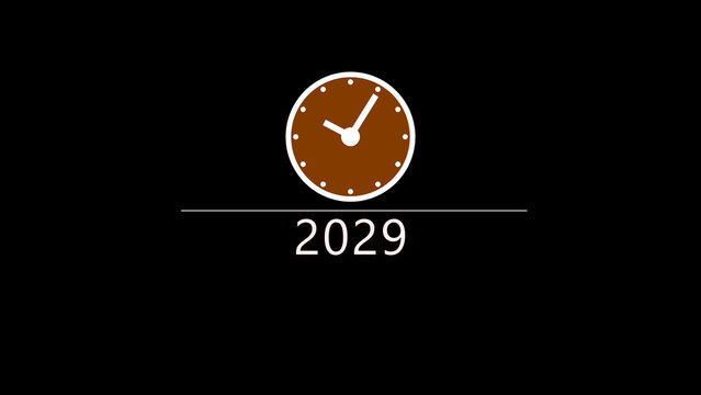 clock 2029 clock icon illustration.