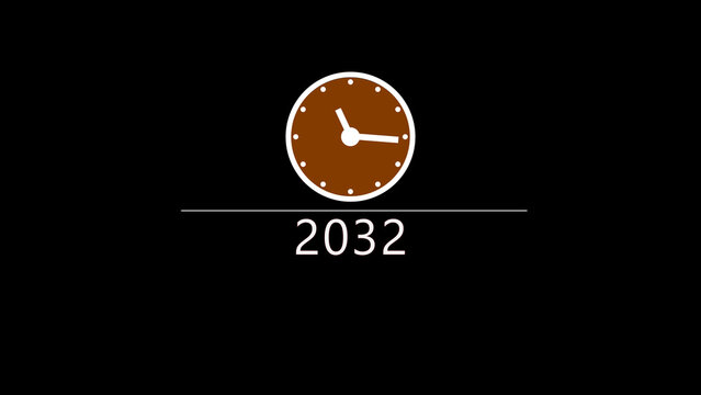 clock 2032 clock icon illustration.